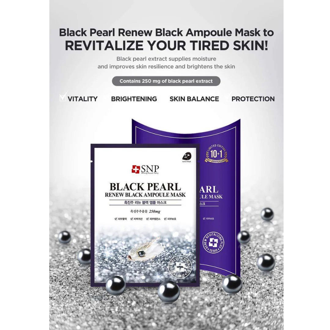 Black Pearl Renew Black Ampoule Mask Box [10pcs] - Image 2