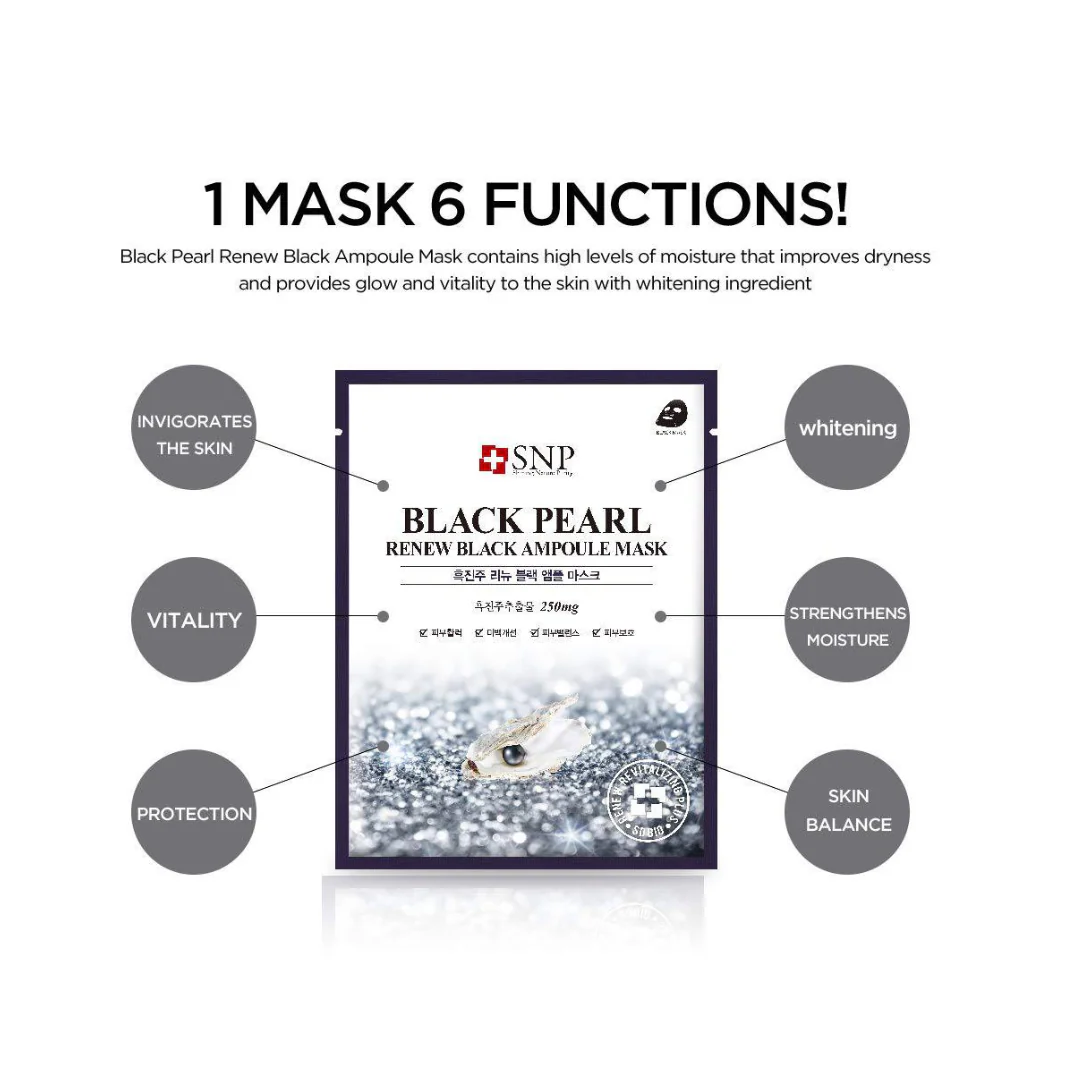 Black Pearl Renew Black Ampoule Mask Box [10pcs] - Image 3