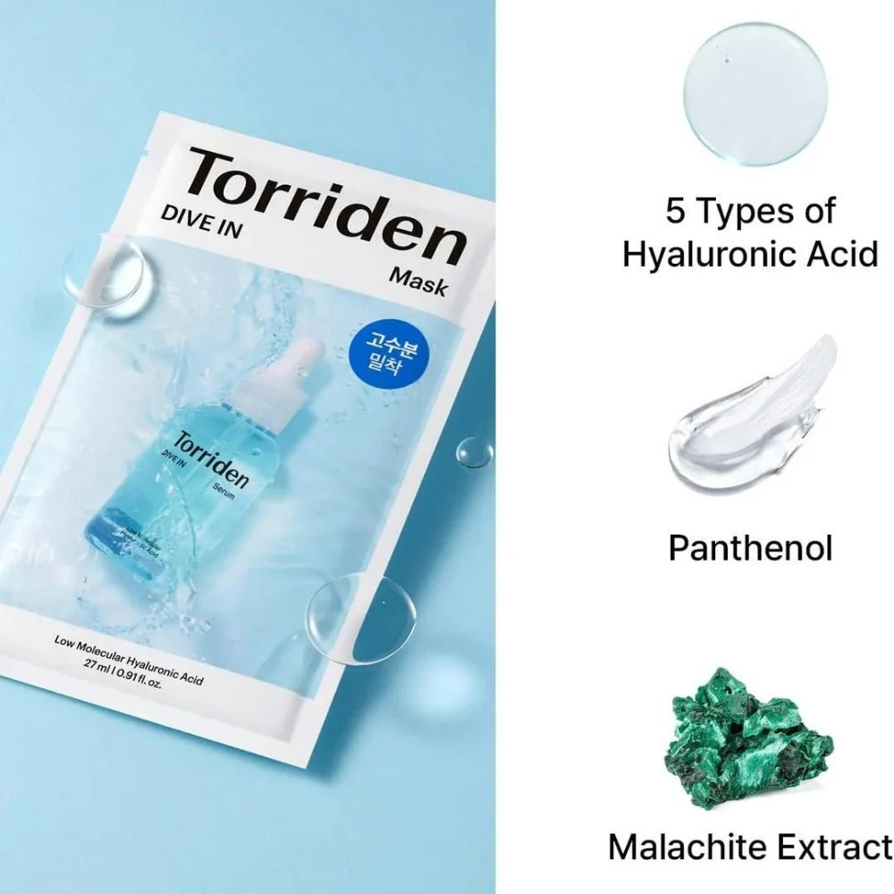 DIVE-IN Low molecule Hyaluronic acid Mask Box [10pcs] - Image 2