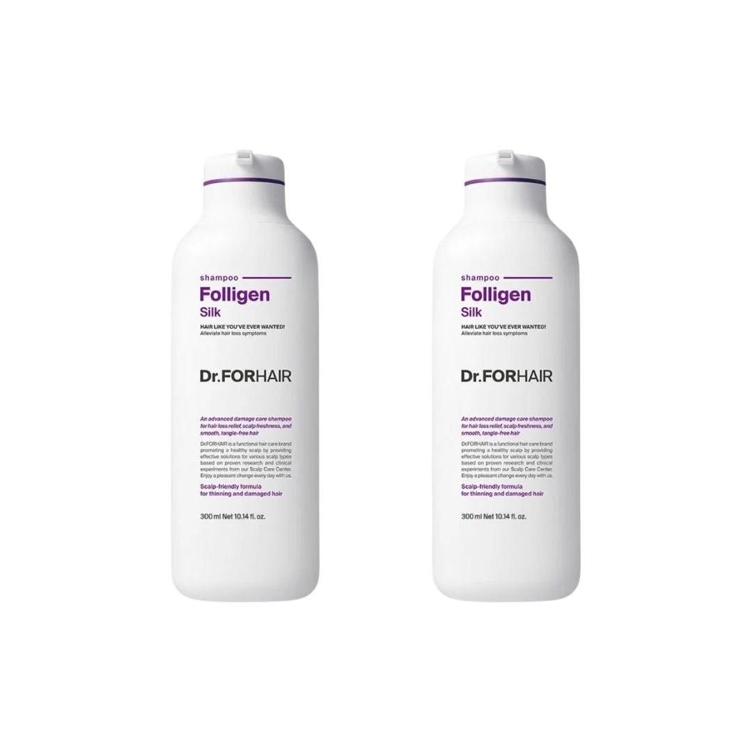 Folligen Silk Shampoo 300ml (Twin Pack)