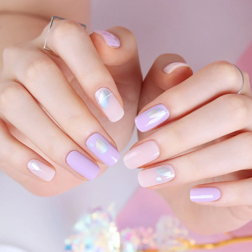 Gel Nail Strips - Metallic Purple - Image 3