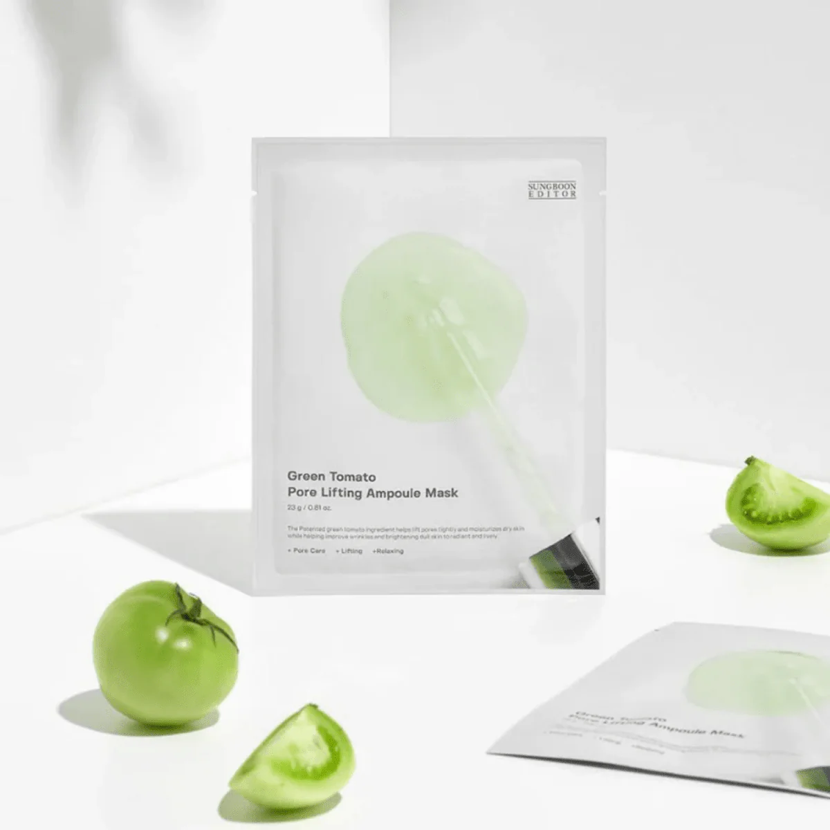Green Tomato Pore Lifting Ampoule Mask 10pcs - Image 2