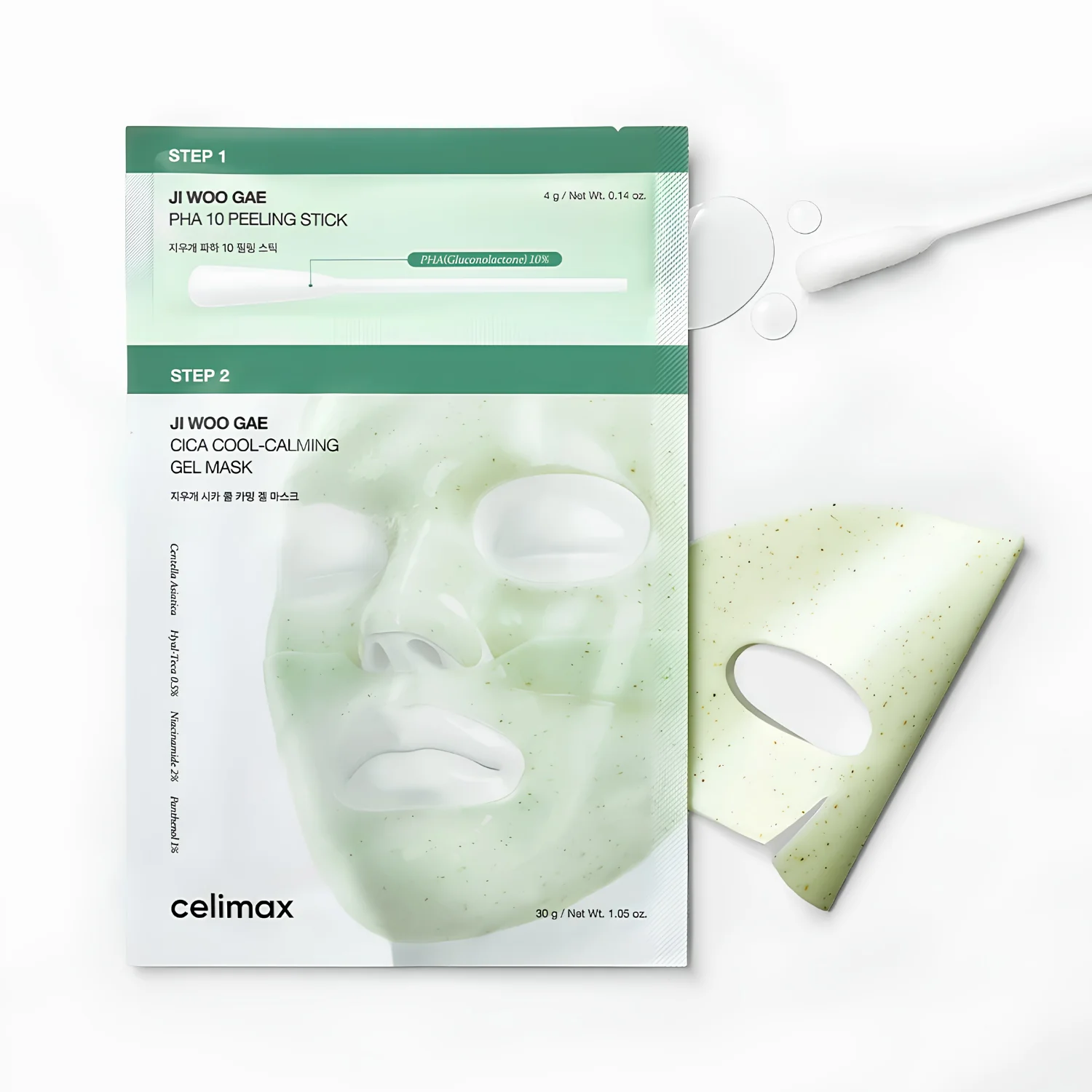 Ji Woo Gae Cica PHA Peel 2-Step Gel Mask [1pc] - Image 3