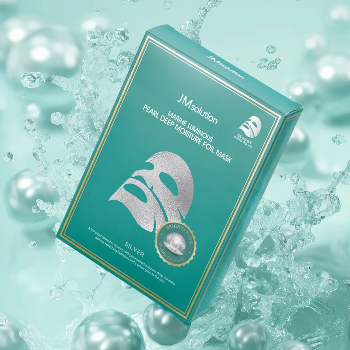 Marine Luminous Pearl Deep Moisture Foil Mask Box Silver [10pcs] - Image 2