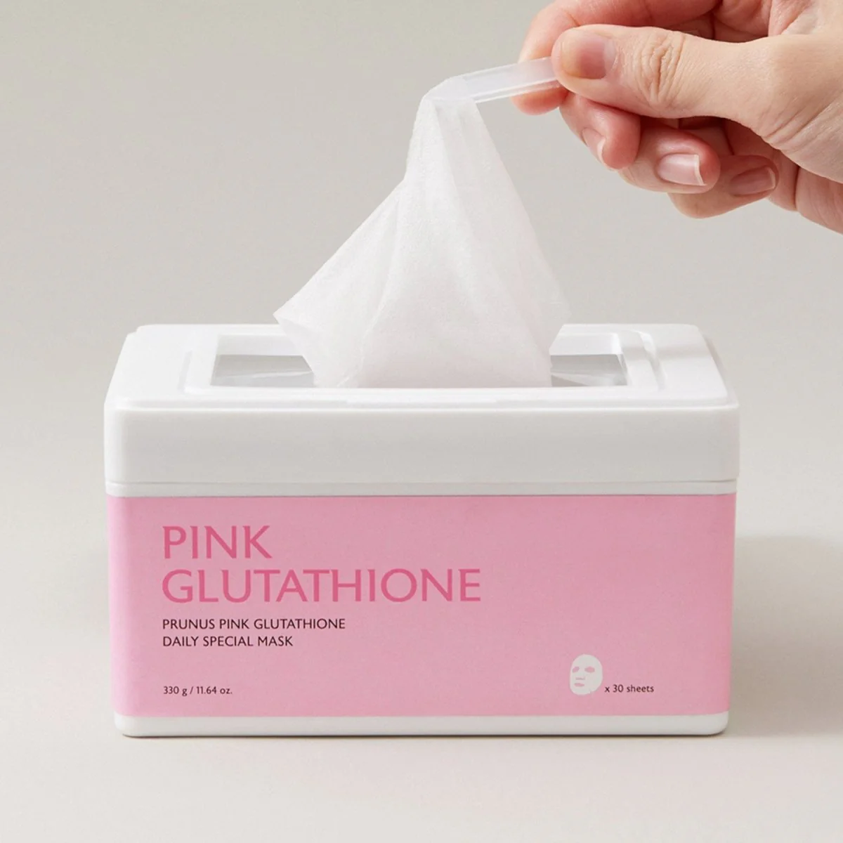 Prunus Pink Glutathione Daily Brightening Mask [30 Pads] - Image 3
