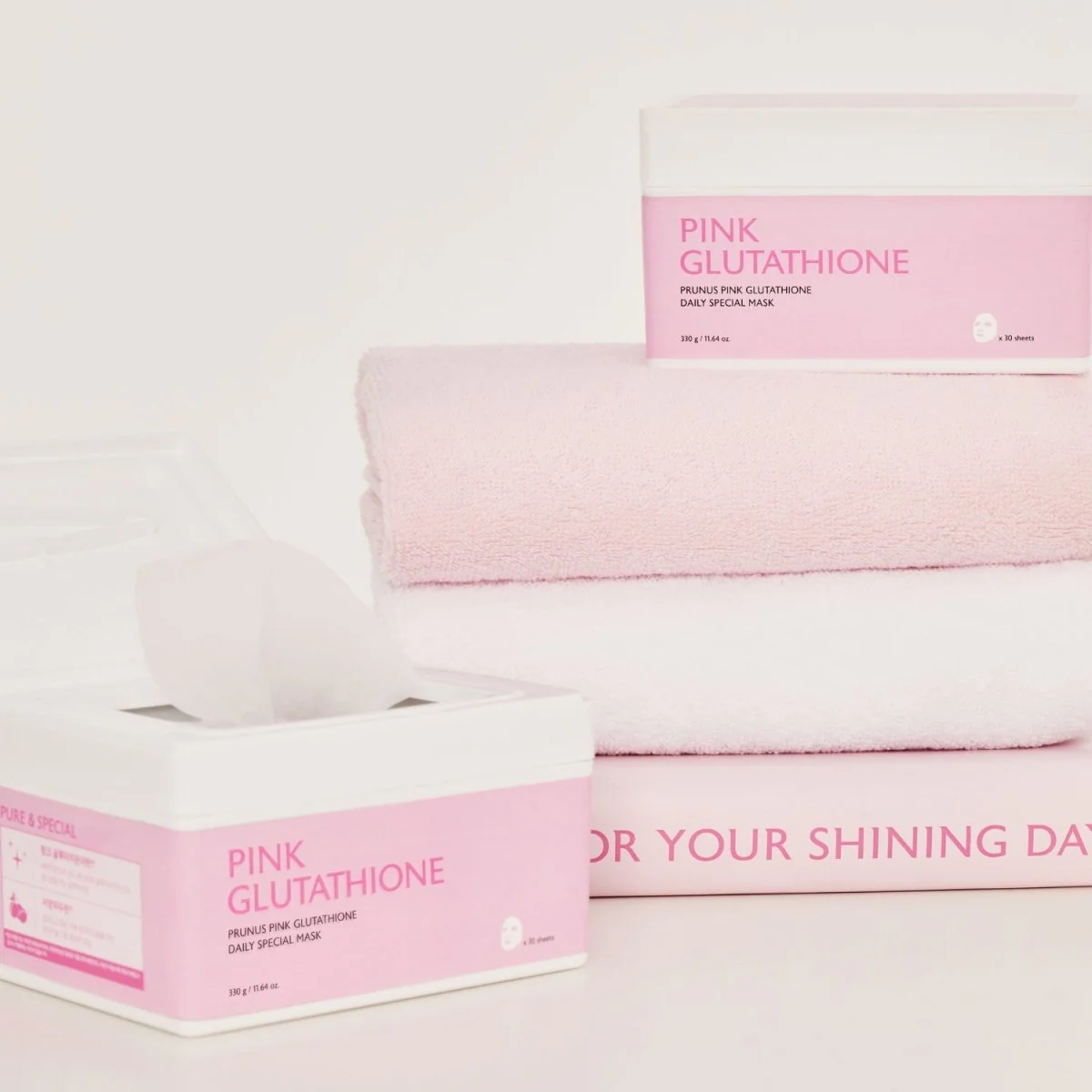 Prunus Pink Glutathione Daily Brightening Mask [30 Pads] - Image 5