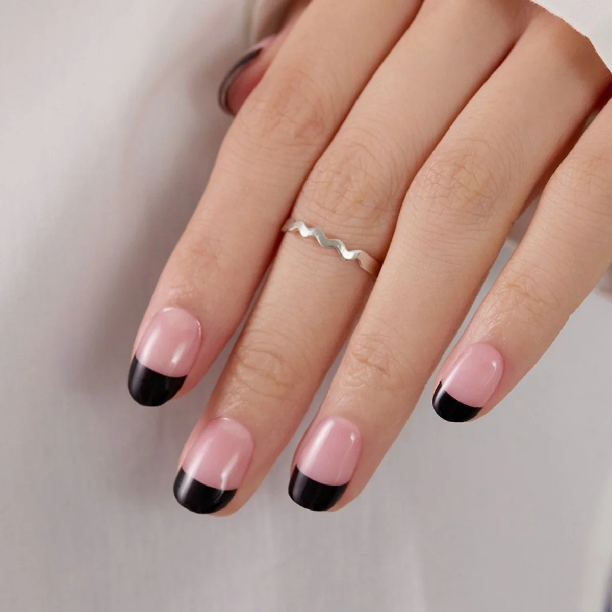 Semi-Cured Gel Nail - N Chic French - Image 4