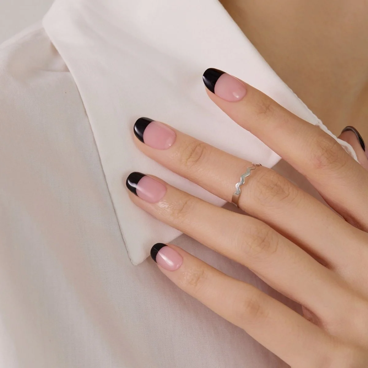 Semi-Cured Gel Nail - N Chic French - Image 5