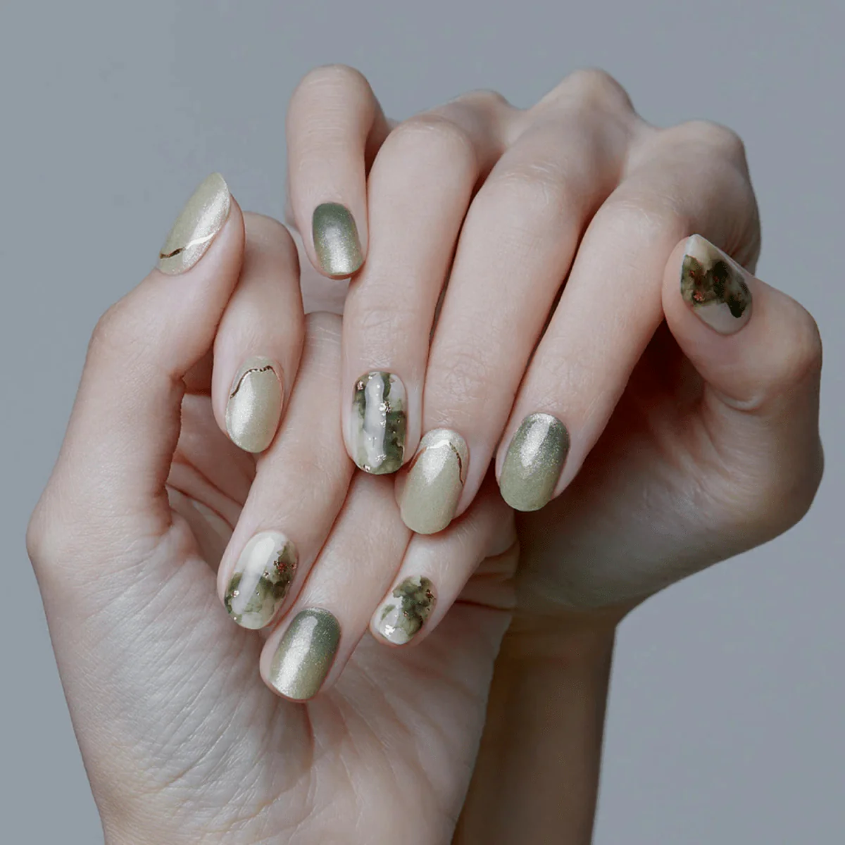 Semi-Cured Gel Nail - N Glimmering Leaf - Image 2