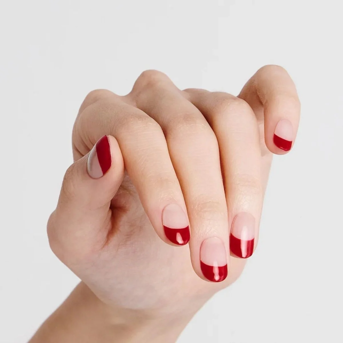Semi-Cured Gel Nail - N Ruby French - Image 2