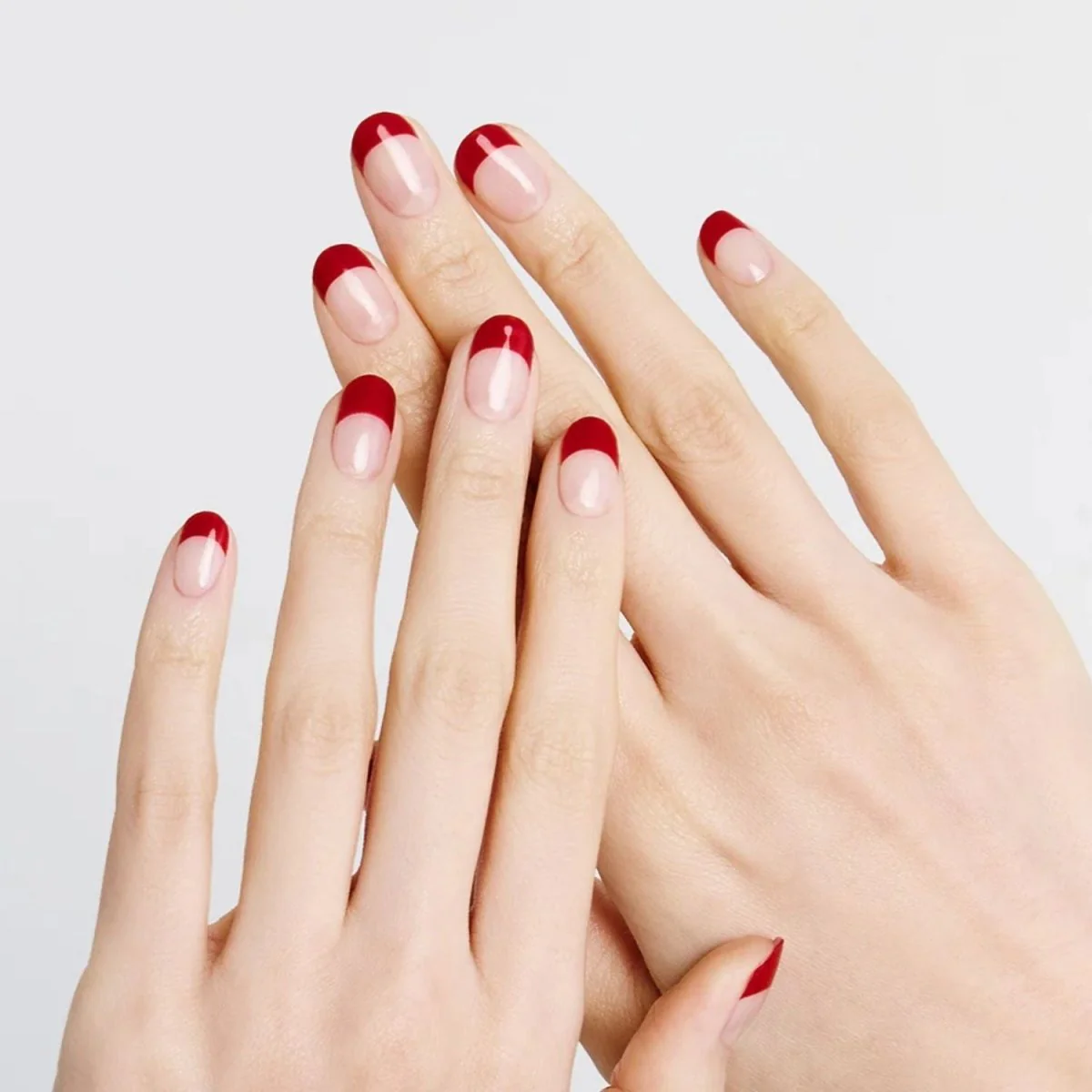 Semi-Cured Gel Nail - N Ruby French - Image 4