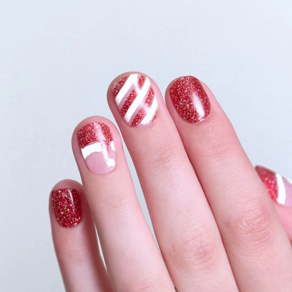 Semi-Cured Gel Nail - N Santa Cane - Image 4